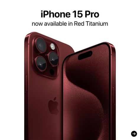 Apple has announced a new Red Titanium color for the iPhone 15 Pro and iPhone 15 Pro Max! You can pre-order the new color on April 5th and will be available on April 9th. Now make sure to check the second image! Iphone 15 Pro Colors, Cose Aesthetic, Bottles Decoration Wedding, Mens Luxury Lifestyle, Red Iphone, Iphone Phone, Decoration Wedding, Mens Luxury, Iphone 15 Pro