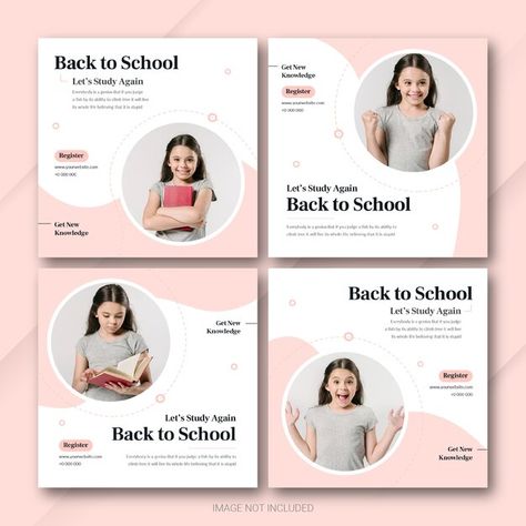 Instagram Post Cover Ideas, Instagram Cover Post, Cover Post Instagram, Instagram Post Cover, School Instagram Post, Grids Design, Educational Banner, Poster Design Kids, Grid Puzzles