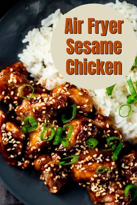 Essen, Air Fryer Sesame Chicken, Healthy Sesame Chicken, Chicken Air Fryer, Air Fryer Recipes Chicken Breast, Chicken Bites Recipes, Chicken Smothered, Asian Chicken Recipes, Sesame Chicken Recipe