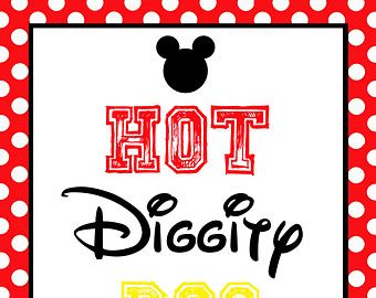 Mickey Mouse Hot Diggity Dog Hot Diggity Dog Bar Sign, Hot Diggity Dog Bar Free Printable, Dog Free Printable, Hot Diggity Dog Bar, Hot Dog Bar Sign, Free Mickey Mouse Printables, Mickey Mouse Printables, Hot Diggity Dog, Twodles Birthday