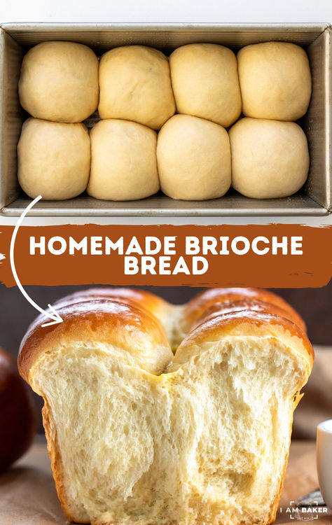 Brioche Bread is a rich and tender loaf with a subtle sweetness that is a little bit pastry-like, a little bit cake-like, and a whole lot of deliciousness! Broche Bread Recipes, Quick Bread Loaf, Homemade Brioche Bread, Brioche Loaf, Homemade Brioche, Bread Maker Recipes, I Am Baker, Toast Sandwich, Brioche Bread