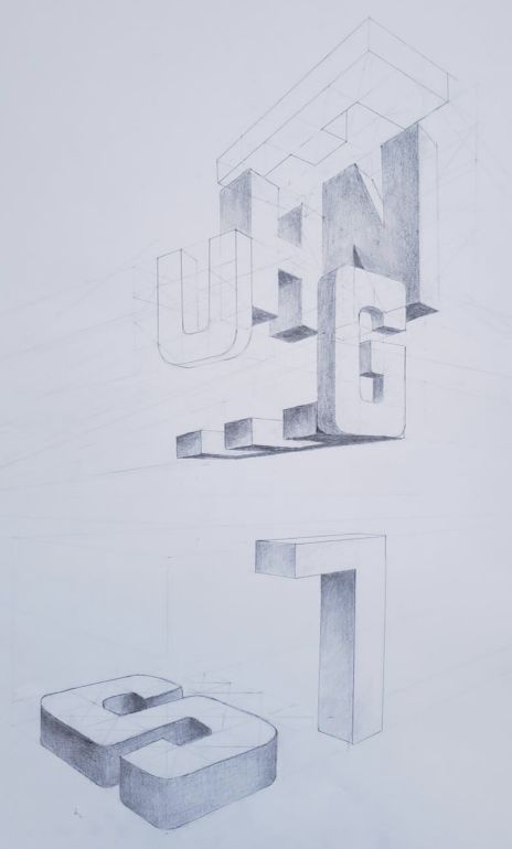 Perspective Examples, Drawing With Shading, Typographic Artwork, Hand Lettering Art, Perspective Art, Perspective Drawing, Islamic Art Calligraphy, Graffiti Lettering, Brutalism