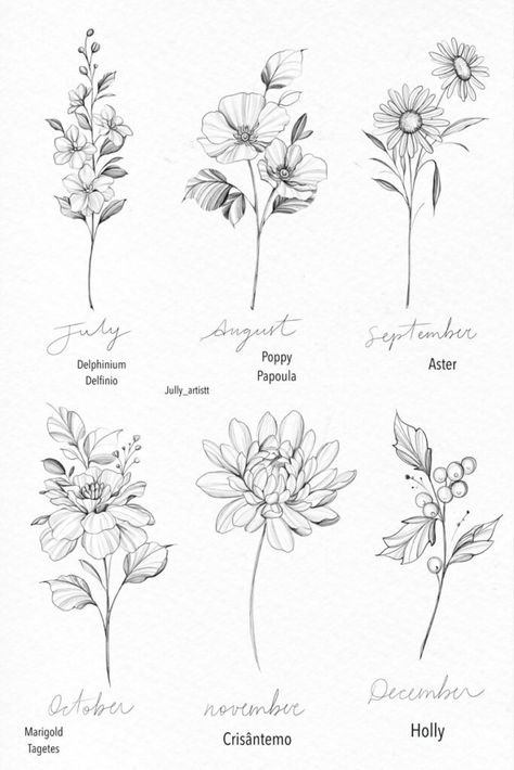 180 Beautiful Birth Flower Tattoo Ideas (2023) - TattoosBoyGirl Birth Flower Tattoo Ideas, Aesthetic Tattoos, Flower Tattoo Ideas, Pola Tato, Woman Tattoo, Small Flower Tattoos, Birth Flower Tattoos, Floral Tattoo Design, Women's Tattoo