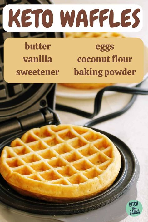 Best Keto Waffles, Coconut Flour Waffles, Best Keto Pancakes, Keto Waffles, Low Carb Waffles, Waffle Maker Recipes, Coconut Flour Recipes, Waffles Recipe, Keto Pancakes