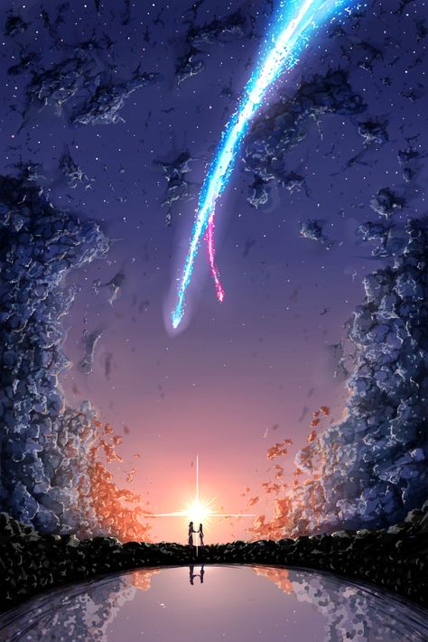 Weeb Wallpapers, Kimi No Na Wa Wallpaper, Sky And Stars, Storm Wallpaper, Your Name Wallpaper, Your Name Anime, Sky Anime, Kimi No Na Wa, Japon Illustration