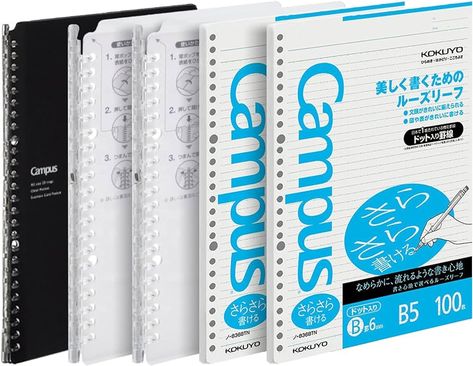 Amazon.com: Kokuyo Campus Smart Ring Binders 3 Pack, B5 Light Colors Binder Notebooks, Up to 25 Sheets 26 Holes Slim Binder Folder with 10 Campus Sarasara Loose-leaf Paper Each for Study and Journal, Japan Import : Everything Else Campus Binder Notebook, Campus Binder, December Goals, Campus Notebook, Academic Comeback, Binder Notebook, Binder Paper, Loose Leaf Binder, Binder Accessories