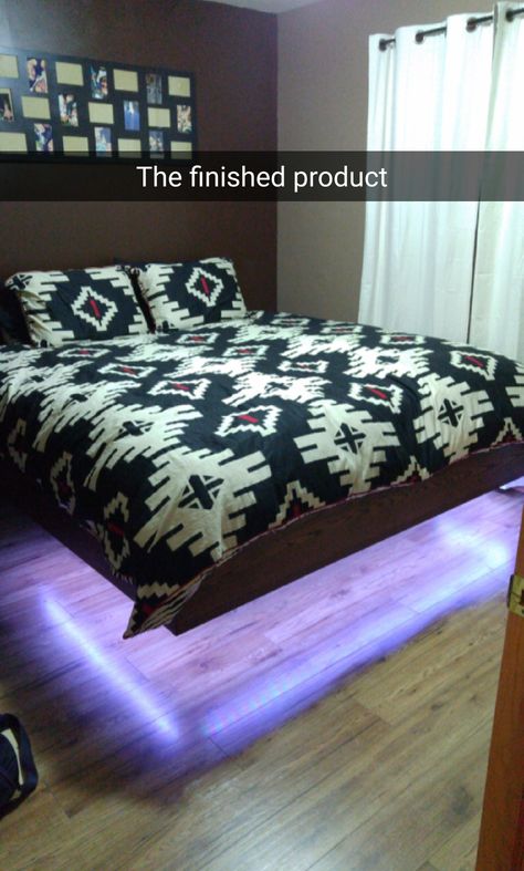 King Size Floating Bed Frame, King Size Floating Bed, Gamer Lounge, Floating Bed Diy, King Size Bed Frame Diy, Queen Bed Frame Diy, Diy King Bed, Diy King Bed Frame, Franklin House