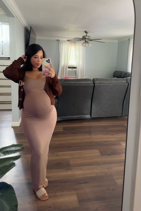 Maternity outfit inspo, fall fashion, pregnancy fall outfit inspo, slip dress, sweater weather Outfits For Pregnant Women Casual, Fall Outfits Women Maternity, Cute Simple Maternity Outfits, Thanksgiving Pregnant Outfit, Pregnancy Thanksgiving Outfit, Business Maternity Outfits, Thanksgiving Outfit Pregnant, Fall Pregnant Outfits, Pregnant Date Night Outfit