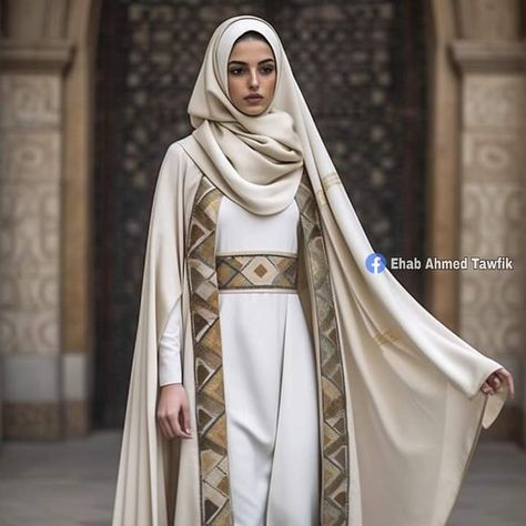 Modern Arabian Outfits For Women, Arabic Clothes Women, Egyptian Clothes Women, Arabic Outfits For Women, Arabic Fashion Women, Modern Egyptian Fashion, Arab Outfit, Egyptian Inspired Fashion, Arab Clothing