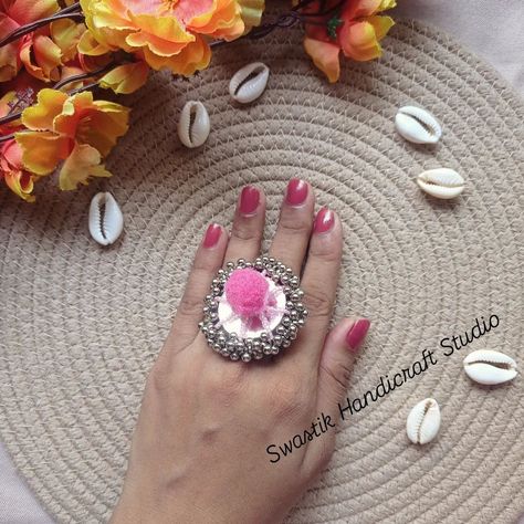 New Arrival ✨🌼... Quirky Fabric adjustable finger Ring 💍✨ detailed with adjustable silver ring..🫳🏻💍colourful beads & silver ghungaroo...🌼 And mirror.... Specially crafted by adding Navratri vibes into outfits... With trending colours... This fingure ring can be use to add boho look in your outfits...😍📿✨ Swipe left.. For more images .. Get ready to style with this quirky finger rigs in this Navratri.. Price starts from ₹100-150 .. For enquiry & customisation 👇 whats app on +91 9321155207 ... Navratri Vibes, Diy Fabric Jewellery, Fabric Jewellery, Whats App, Unique Handmade Jewelry, Boho Look, Finger Ring, Fabric Jewelry, Diy Fabric