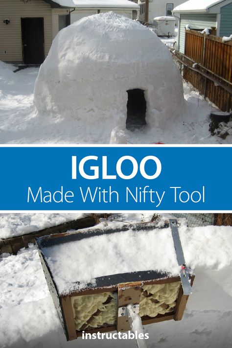 Learn how to make an igloo with a handy tool that is a three-sided box on the end of a pole. #Instructables #outdoor #snow #winter #compass Indoor Igloo Diy, Easy Snow Fort Ideas, Pvc Igloo Diy, Snow Igloo Diy How To Build, Build An Igloo, Milk Jug Igloo Instructions, Igloo Cooler, Dubai Skyscraper, Small Doors