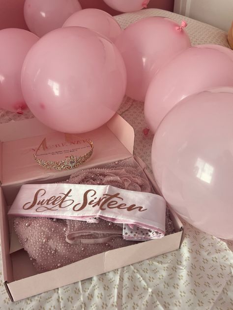 Birthday Girl Aesthetic, Light Pink Birthday, Sweet 16 Sash, Sweet 16 Party Planning, Sweet 16 Outfits, Sweet 16 Party Decorations, Pink Sweet 16, Sweet Sixteen Birthday Party Ideas, Sweet Sixteen Dresses