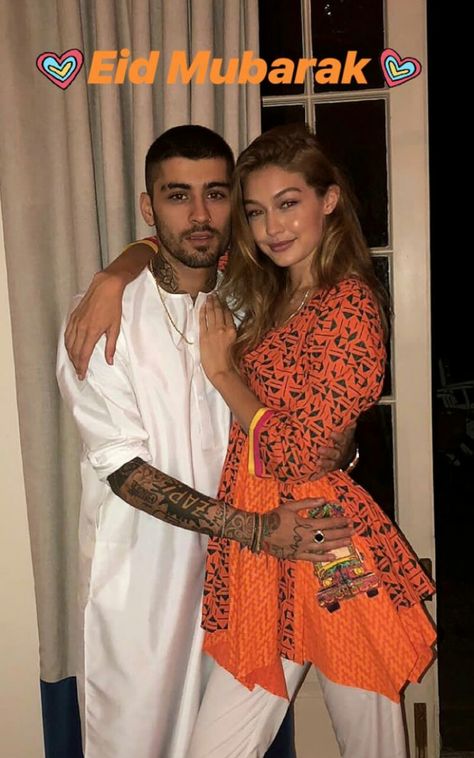 Eid Mubarak Zayn And Gigi, Gigi Hadid And Zayn Malik, Gigi Hadid And Zayn, Eid Outfits, Photo Couple, Zayn Malik, Gigi Hadid, Pakistani Fashion, One Direction