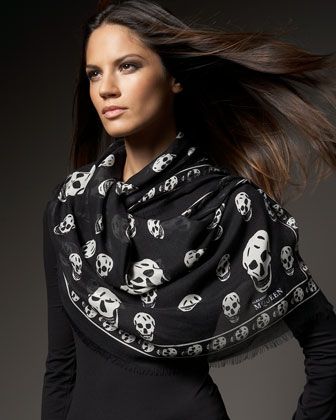 Simply, must have..... Alexander Mcqueen Skull Scarf, Mcqueen Scarf, Black Alexander Mcqueen, Skull Scarf, Scarf Sale, Black Scarf, Chiffon Scarf, Scarf Print, Alexander Mcqueen Scarf