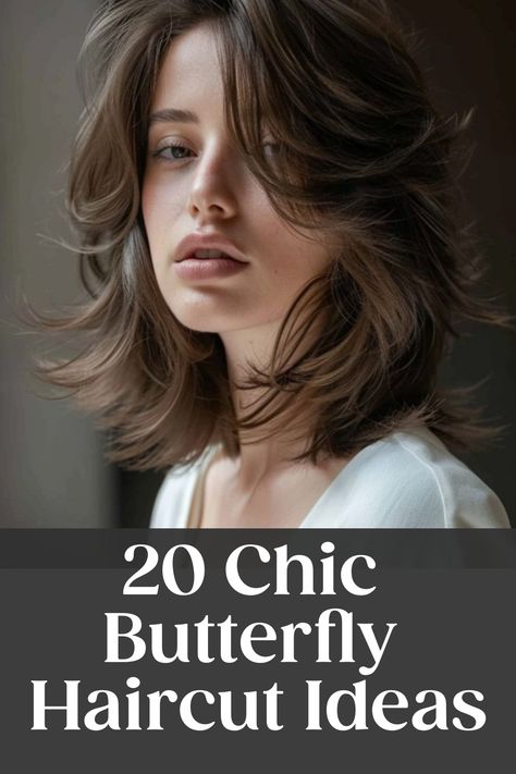 20 Chic Butterfly Haircut Ideas Short Hair Subtle Layers, Butterfly Haircut Chin Length, Butterfly Shoulder Length Hair, Butterfly Layered Haircut Short, Layercut Haircut Short, How To Style Butterfly Haircut Without Heat, Butterfly Haircut Over 50, Subtle Layers Short Hair, Butterfly Bob Haircut Medium