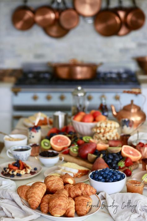 How to Create a Grazing Breakfast Board - French Country Cottage Continental Breakfast Platter, Breakfast Platter Ideas Simple, Continental Breakfast Board, French Style Breakfast, Breakfast Boards Brunch, French Breakfast Ideas, Breakfast Grazing Board, Breakfast Board Ideas, Continental Breakfast Ideas