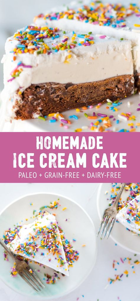 Lactose Free Ice Cream Cake, Simple Homemade Ice Cream, Dairy Free Ice Cream Cake, Gluten Free Ice Cream Cake, Vegan Ice Cream Cake, Lactose Free Ice Cream, Whipped Coconut Cream, Paleo Ice Cream, Easy Homemade Ice Cream