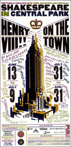 Pentagram, graphic design, poster, typography The Public Theater, Shakespeare In The Park, Public Theater, Paula Scher, Alphabet City, Event Poster Design, Theatre Poster, Typographic Poster, Event Poster