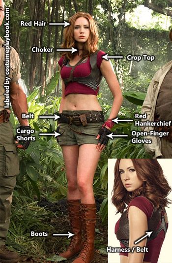 Costume Guide Dress up as the latest action hero female, Ruby Roundhouse! Action Halloween Costumes, Ruby Roundhouse Halloween Costume, Jumanji Halloween Costumes, Jumanji Costume Ideas, Megacon Outfits, Female Character Costumes, Ruby Roundhouse Costume, Jumanji Ruby Roundhouse, Jumanji Costume