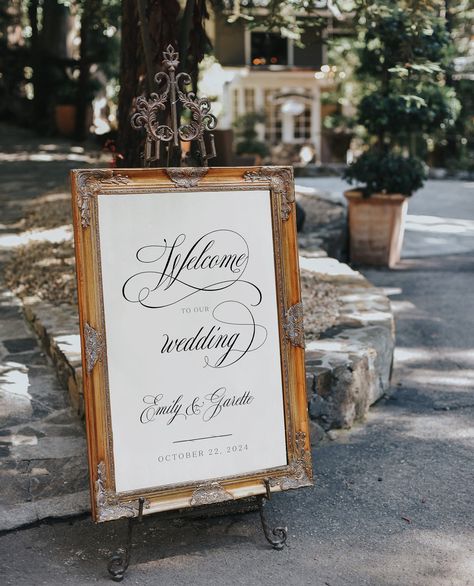 "This All Script Delicate Welcome Sign is suitable for a stylish modern wedding, as well as for a wedding with vintage feel.  The 'Claire' suite gives exquisite styled look of your wedding stationary. Our templates are the perfect option for DIY couples on a budget! All editing is done through TEMPLETT- a web application that allows you to edit each detail of the template. Wedding planning has never been easier!  Try the template before buying it with the link below! Read below for important inf Classic Wedding Welcome Sign, Old Time Wedding Theme, Classy Wedding Welcome Sign, Classy Wedding Signage, Welcome To The Wedding Of Sign, Wedding Mirror Signs, Unique Welcome Signs Wedding, Welcome Sign Wedding Diy, No Seating Plan Wedding Sign