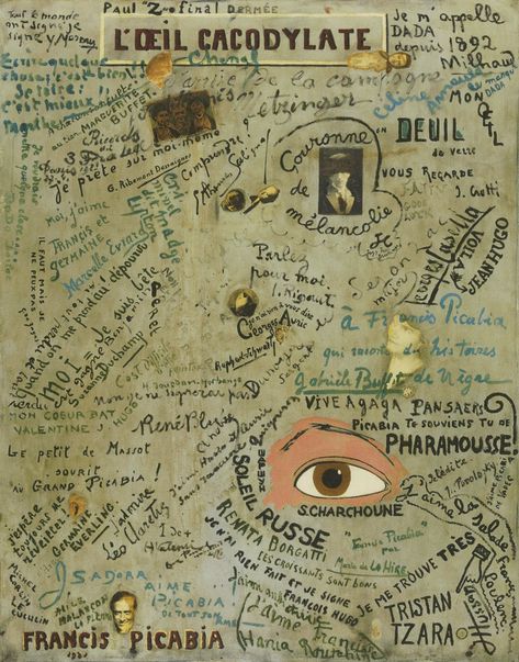 Francis Picabia. L’Œil cacodylate (The Cacodylic Eye). 1921 | MoMA Tristan Tzara, George Grosz, Francis Picabia, Jean Arp, Dada Art, Marcel Duchamp, Gelatin Silver Print, Up Book, Up Halloween