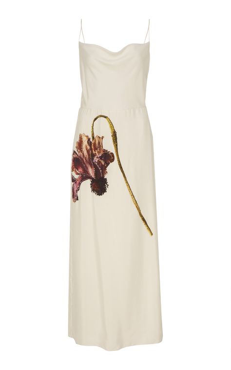 Draped floral-print habotai silk slip dress by Jason Wu Collection Ballet Inspired Fashion, Rehearsal Dinner Outfits, Habotai Silk, Silk Floral Dress, Johanna Ortiz, Silk Slip Dress, Silk Slip, Jason Wu, Fashion Design Clothes