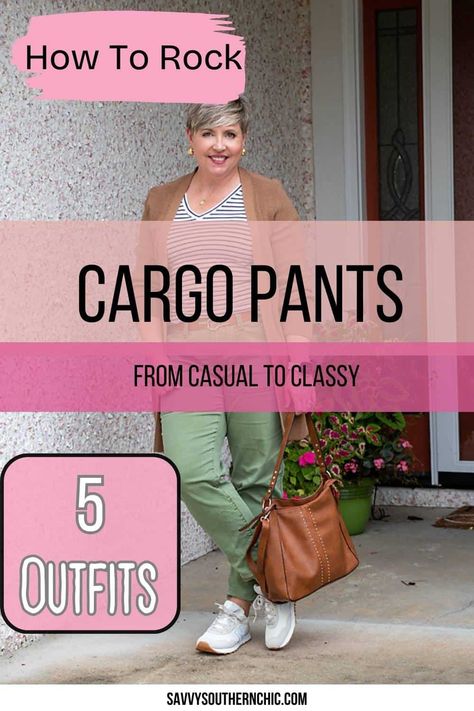 how to rock cargo pants casual to classy Pants Outfits For Women, Pant Outfits For Women, Cargo Pants Outfits, How To Style Cargo Pants, Style Cargo Pants, Style Cargo, Transition Outfits, Pants Outfits, Over 50 Womens Fashion