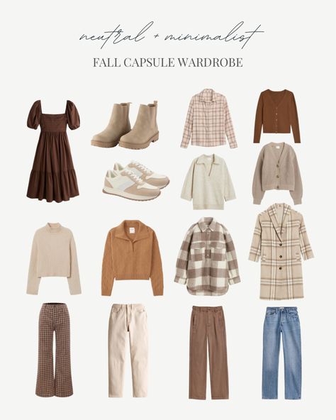 Neutral Color Clothes For Women, Soft Neutral Aesthetic Outfits, Neutral Tops Outfit, Paskuhan Outfit, Soft Autumn Capsule Wardrobe 2023, Light Coloured Outfits, Brown Neutral Outfits, Earth Tone Capsule Wardrobe, Soft Brown Outfit