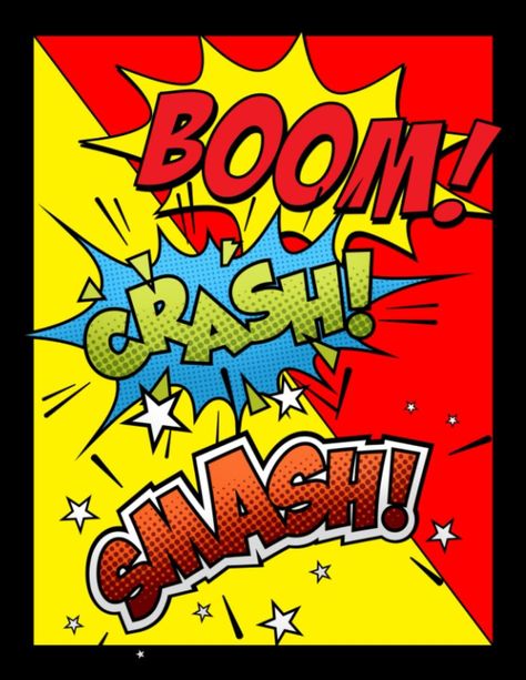 Boom, Crash, Smash Blank Comic Book For Aspiring Artists: Clear Sketchbook, sketch pad, comic strip page collection for adults and artistic kids: Amazon.co.uk: Brodie, K L: 9798401326881: Books National Comic Book Day, Blank Comic Book, Comic Book Collection, Speech Bubbles, Sketch Pad, Artists For Kids, Educational Books, Speech Bubble, Comic Book Artists