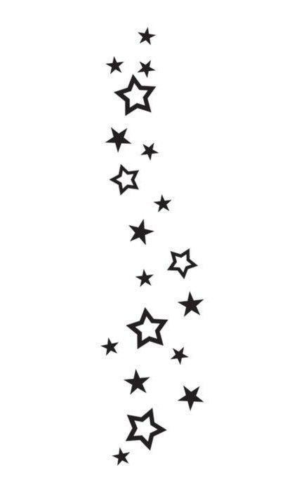 Y2k Symbols Tattoo, Y2k Star Drawing, Stars Tattoo Designs For Women, Y2k Tattoo Ideas Stencil, Falling Star Tattoo, Star Tattoo Stencil, Starlight Tattoo, Y2k Stars, Star Simple