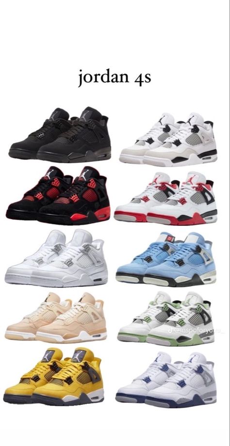 Nike And Jordans, Baddie Shoes Aesthetic, J 4s, Types Of Jordans, Styling Jordan 4, J4 Outfit, Dream Shoes Jordans, J4 Shoes, Baddie Shoes Sneakers