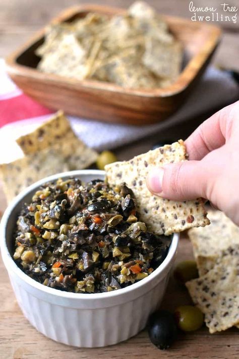 Olive Tapenade Recipe, Tapenade Recipe, Hummus Dip, Olive Recipes, Olive Tapenade, Black Olives, Tapenade, Yummy Dips, It Goes On