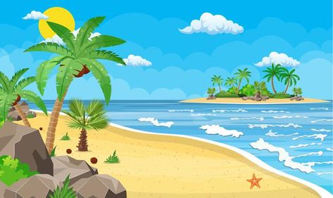 African Elephant Photography, Coconut Tree Design, Tree Wallpaper Iphone, Beach Cartoon, Vector Landscape, Elephant Photography, Palm Trees Wallpaper, Beach Clipart, Palm Trees Painting