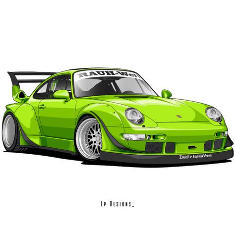 Kereta Sport, Rauh Welt, Jdm Stickers, Cool Car Drawings, Car Vector, Car Artwork, Car Illustration, Porsche Cars, Pretty Cars