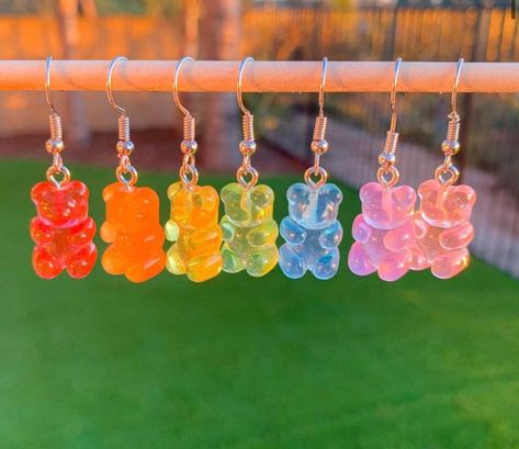 Resin Gummy Bear, Gummy Bear Earrings, Bear Earrings, Wholesale Earrings, Cheap Necklaces, Kawaii Jewelry, Earrings Resin, Earrings Colorful, Magical Jewelry