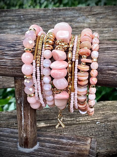 Stackable Beaded Bracelets Diy, Beaded Stack Bracelets, Handmade Beaded Bracelets Diy, Beaded Stretch Bracelets Ideas, Stretch Bracelets Ideas, Beaded Bracelets Pink, Stretch Beaded Bracelets Diy, Stackable Beaded Bracelets, Statement Bracelets