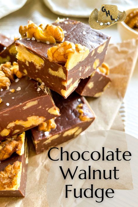 🔸Chocolate Walnut Fudge Recipe🔸A decadent dessert idea! Chocolate Walnut Fudge Recipe, Easy Homemade Fudge, Maple Walnut Fudge, Homemade Fudge Recipe, Walnut Fudge Recipe, Chocolate Walnut Fudge, Homemade Fudge Recipes, Walnut Fudge, Christmas Fudge