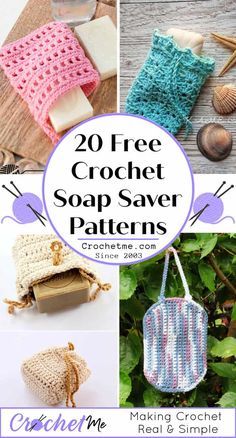 Crochet Soap Saver, Scrubbies Crochet Pattern, Cotton Crochet Patterns, Small Crochet Gifts, Crochet Washcloth Pattern, Soap Pouches, Crochet Scrubbies, Soap Bag, Confection Au Crochet