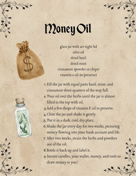 Money Bowls: How to Craft & Cast a Money Bowl Spell New Job Spell Witchcraft, Money Bowl Spell, Money Oil Recipe, Witch Oils, Money Bowl, Money Oil, Money Spells Magic, Magick Oil, Hoodoo Magic