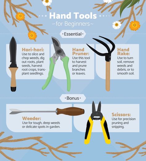 According to our friends at FIX.com multi-purpose is the way to go when it comes to essential tools for beginner gardeners. #gardening #gardentools Recycled Planters, Plant Seedlings, Easy Landscaping, Backyard Sheds, Home Vegetable Garden, Landscaping Tips, Gardening Tools, Gardening For Beginners, Small Plants