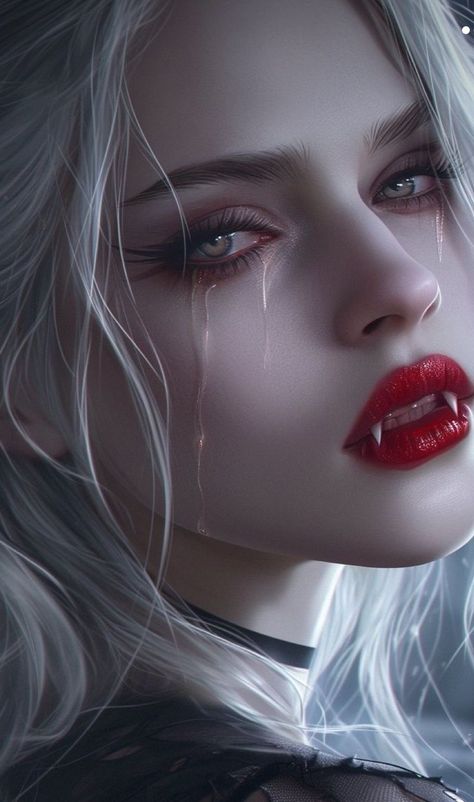 Vampire Art Female Gothic, Vampire Lady Art, Female Vampire Aesthetic, Beautiful Vampire Woman, Vampires Pictures, Vampire Female, Masquerade Aesthetic, Vampire Hair, Vampire Women