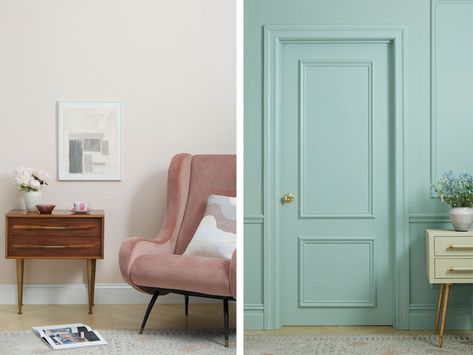 Pink Paint Color, Clare Paint, Pink Paint Colors, Trending Paint Colors, Green Paint Colors, Green Door, Paint Companies, Warby Parker, Paint Brands