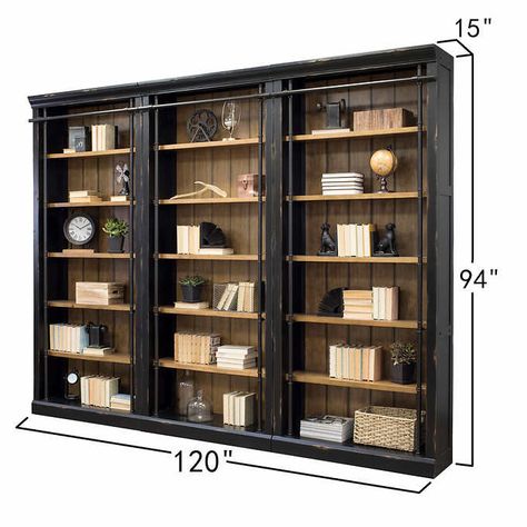 French Library, Wide Bookcase, Ladder Storage, Tall Bookcase, Library Bookcase, Tall Bookcases, Bookcase Wall, Home Library Design, Wood Bookcase