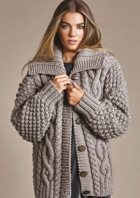 Cuddle Jacket | Women's Knitting Pattern | Rowan Ladies Sweaters Patterns, Knitted Coat Pattern, Cable Cardigan Knitting Patterns, Crochet Cardigan Tutorial, Free Knitting Patterns For Women, Ladies Cardigan Knitting Patterns, Knitted Jackets Women, Cardigan Knitting Patterns, Aran Knitting Patterns