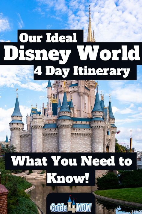 Disney World 3 Day Itinerary, Disney World Schedule Template, 3 Days At Disney World, 4 Days At Disney World, Disney Schedule Template, Disney Trip Itinerary Template, Walt Disney World Itinerary, Walt Disney World Trip Planning, 4 Day Disney World Itinerary