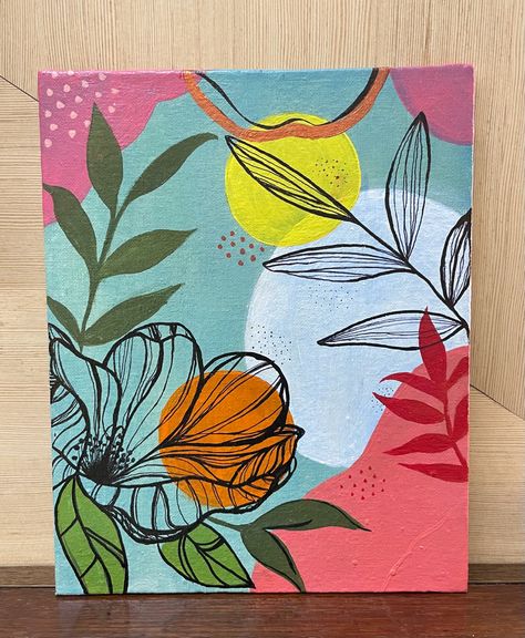 #aesthetic #painting #acrylic #acrylicpainting #abstract #paintingforbeginners Boho Painting Easy, Boho Art Painting, Modern Art Canvas Painting, Boho Painting, Creative Bookmarks, Abstract Art Diy, Painting Easy, Small Canvas Art, Indian Paintings