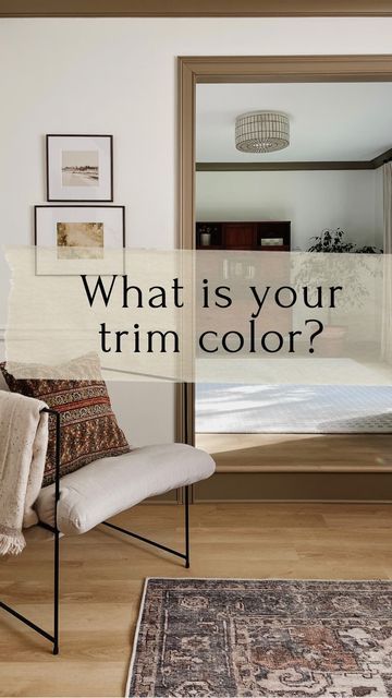 Cream Walls Brown Trim, Best Trim And Door Color, Cream Walls Taupe Trim, Living Room Wall And Trim Colors, Colored Trim Interior Baseboards, Beige Trim Interior, Interior Trim Colors Other Than White, Farmhouse Trim Color, Painted Trim Colors