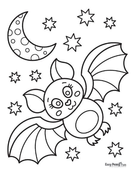 Cute Bat Coloring Sheet Nocturnal Animal Coloring Pages, Halloween Coloring Pages Preschool, Bats Coloring Page, Preschool Halloween Coloring Pages, Halloween Kids Coloring Pages, Bat Coloring Page Free Printable, Halloween Coloring Pages Free Printable, Bat Coloring Page, Halloween Colouring