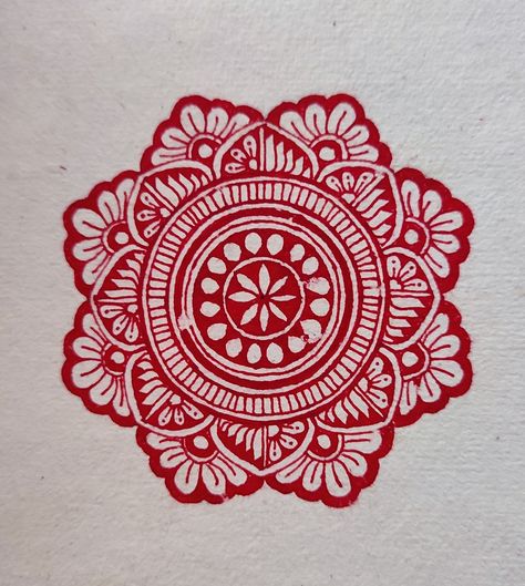 Alpona Design Painting, Alpona Design Red And White, Small Alpona Design Bengali, Wall Alpona Design, Alpona Design Drawing, Small Alpona Designs, Round Alpona Design Bengali, Small Mandala Design, Mandala Rangoli Designs