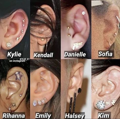 Baddie Piercings Ear, Kylie Jenner Jewelry, Kylie Jenner Ear Piercings, Kylie Jenner Piercings, Rihanna Instagram, Kylie Jenner Makeup, Jewelry Fashion Trends, Daily Makeup, Fenty Beauty